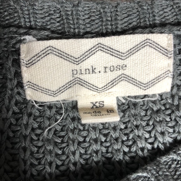 Pink Rose • grey knit sweater - Picture 2 of 4